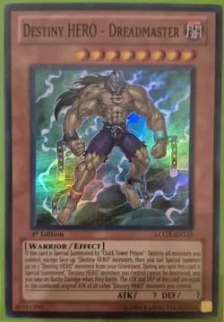 YuGiOh Destiny HERO - Dreadmaster Super Rare 1st Edition LCGX-EN125 - Image 1
