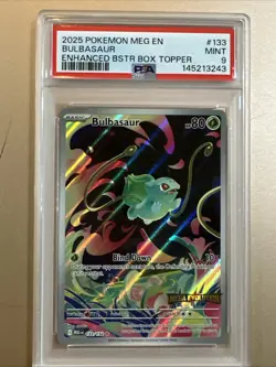Pokemon TCG Bulbasaur Card Mega Evolutions Box Topper, Stamped Promo, 133/132 - Image 1