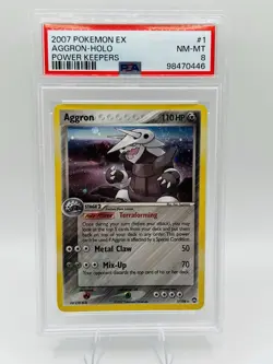 Pokemon 2007 EX Power Keepers Aggron Holo Rare 1/108 PSA 8 Graded - Image 1