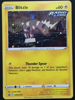 COSMOS HOLO 🌀 SWIRL Blitzle SWSH173 Pokemon Sword & Shield Black Star Promo NM - Image 1