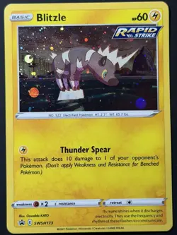 COSMOS HOLO 🌀 SWIRL Blitzle SWSH173 Pokemon Sword & Shield Black Star Promo NM - Image 2