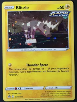 COSMOS HOLO 🌀 SWIRL Blitzle SWSH173 Pokemon Sword & Shield Black Star Promo NM - Image 3