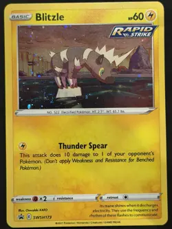 COSMOS HOLO 🌀 SWIRL Blitzle SWSH173 Pokemon Sword & Shield Black Star Promo NM - Image 4