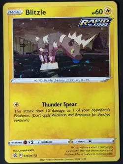COSMOS HOLO 🌀 SWIRL Blitzle SWSH173 Pokemon Sword & Shield Black Star Promo NM - Image 5