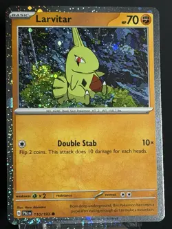 SWIRL Larvitar Cosmos Holo Exclusive 110/193 Paldea Evolved Pokemon TCG NM - Image 1