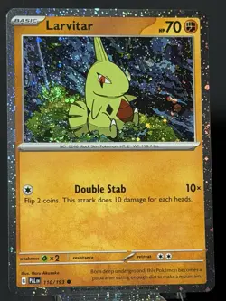 SWIRL Larvitar Cosmos Holo Exclusive 110/193 Paldea Evolved Pokemon TCG NM - Image 2