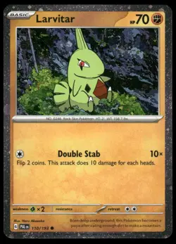 SWIRL Larvitar Cosmos Holo Exclusive 110/193 Paldea Evolved Pokemon TCG NM - Image 3