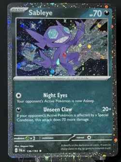 SWIRL 🌀 Pokemon TCG Sableye 136/193 - Cosmos Holo PROMO - Paldea Evolved NM - Image 3