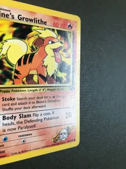 Pokemon Blaine's Growlithe 62/132 Gym Heroes Set Unlimited Common 2000 NM Nice! - Image 2