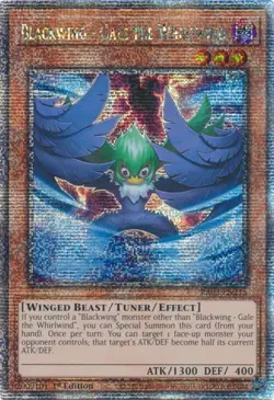 YUGIOH Blackwing - Gale the Whirlwind (Quarter Century Secret Rare) RA03 NM - Image 1