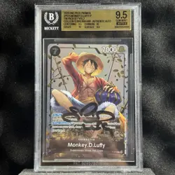 2026 One Piece Promo Tin Pack Set Vol.2 P075 Monkey D Luffy BGS 9.5 AUTO Signed - Image 1
