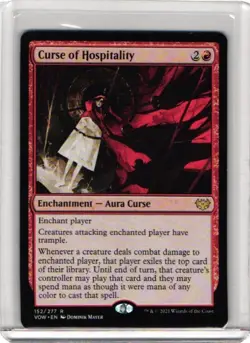 CURSE OF HOSPITALITY mtg NM-M Innistrad: Crimson Vow 1 Rare - Image 1
