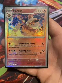 Pokemon Flareon Pokeball 13/131 Error Card misprint texture shift - Image 2