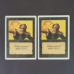MTG Magic the Gathering Unholy Strength Unlimited Edition x2 HP Heavy Play - Image 1