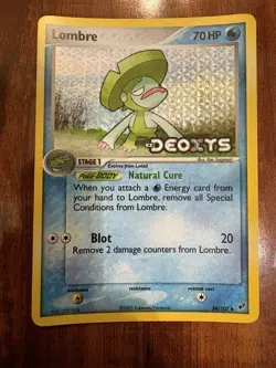 Pokemon Lombre 34/107 Deoxys Reverse Rare Holo Stamped LP/NM - Image 1