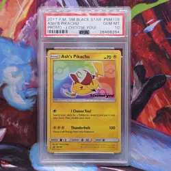 Pokemon TCG Ash's Pikachu SM108 Black Star Promo Sun & Moon PSA 10 - Image 1