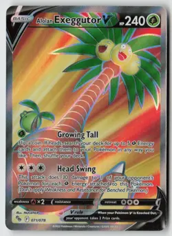 Alolan Exeggutor V (Full Art) 071/078 - Pokemon GO Holo - PTCG - LP - Image 1