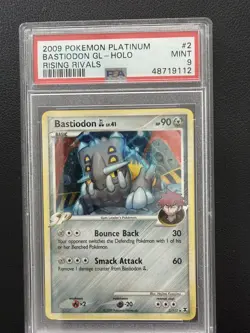 2009 Pokemon Platinum Bastiodon GL Reverse Foil Rising Rivals PSA 9 - Image 1