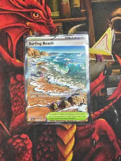 Surfing Beach 114/086 Ultra Rare ME04: Chaos Rising Pokemon NM/M - Image 1