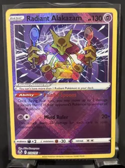 Radiant Alakazam 059/195 SWSH12: Silver Tempest NM Pokemon Card TCG - Image 1