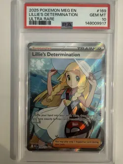 Lillie's Determination Mega Evolution Holo Card 169/132 ME01 PSA 10 Pokemon TCG - Image 1