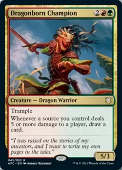 MTG English Dragonborn Champion NM Normal Commander 2021 Forgotten Realms - Image 1