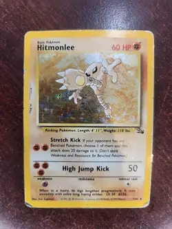 Hitmonlee Fossil Holo Pokemon Card WOTC - Image 1