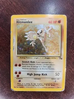 Hitmonlee Fossil Holo Pokemon Card WOTC - Image 2