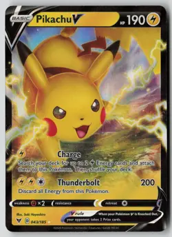 Pikachu V 043/185 Holo V Rare Vivid Voltage Pokemon NM - Image 1
