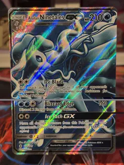 Pokemon 2017 SM Guardians Rising Alolan Ninetales GX 132/145 Full Art LP - Image 1