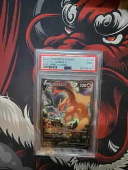 Pokemon Charizard V 154 Brilliant Stars Alt Art PSA 9 - Image 1