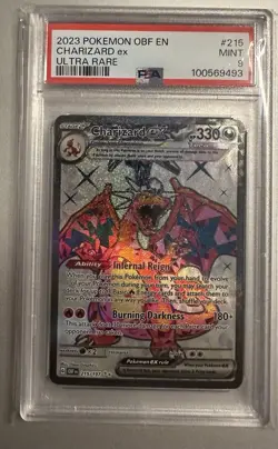 2023 POKEMON OBF EN CHARIZARD EX 215/197 ULTRA RARE PSA 9 - Image 1