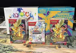 Pokemon Prismatic Evolutions + Ascended Heroes ETBs and Booster Bundles LOT - Image 1