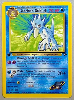 Pokemon 1st EDITION Sabrina’s Golduck #30/132 Non-Holo Rare - Gym Challenge - NM - Image 1