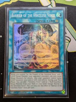 Yu-Gi-Oh! - Barrier of the Voiceless Voice - PHNI-EN067 - Super Rare - 1st Ed - Image 1