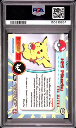 1999 Topps Pokemon Tv #25 Pikachu PSA 9 - Image 2
