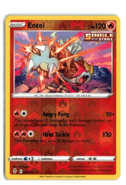 Entei 019/203 Reverse Holo Rare Evolving Skies Pokemon TCG Card NM-LP - Image 1