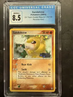 2004 Pokemon EX Team Rocket Returns Sandshrew Reverse Holo STAMPED #74 CGC 8.5 - Image 1
