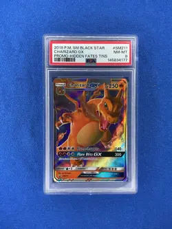 Pokemon Charizard GX SM211 Hidden Fates Black Star Promo Card PSA 8 - Image 1