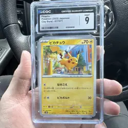 CGC 9 Pikachu 017/071 Japanese Clay Burst 2023 Holo Pokemon TCG Card - Image 1