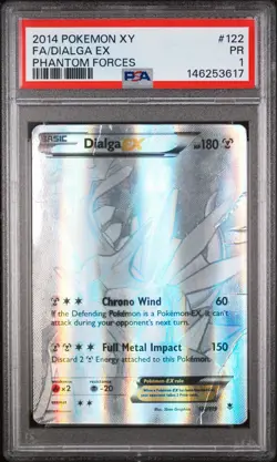 2014 Pokemon Dialga EX Full Art Secret Rare Holo Phantom Forces 122/119 PSA 1 PR - Image 1