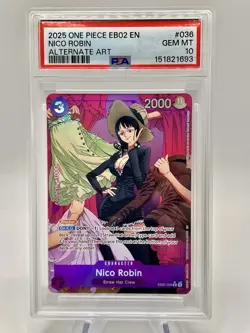 One Piece Nico Robin EB02-036 Alternate Art Rare PSA 10 ENGLISH - Image 1
