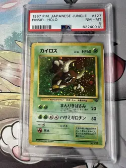 PSA 8 Pinsir No 127 Pokemon card Jungle Set Japanese rare holo #127 WOTC NM-MINT - Image 1