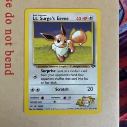 Pokemon Card Lt. Surge's Eevee LP Gym Challenge Uncommon 51/132 - MP/HP - Image 2