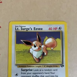 Pokemon Card Lt. Surge's Eevee LP Gym Challenge Uncommon 51/132 - MP/HP - Image 3