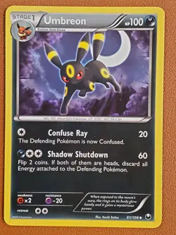 Umbreon 61/108 [LP] Non Holo BW Dark Explorers Pokemon Card Rare Moonbreon - Image 1