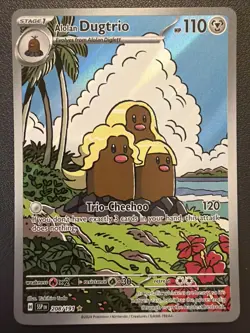 Pokemon TCG Alolan Dugtrio Card 208/191 Surging Sparks Illustration Rare - Image 1