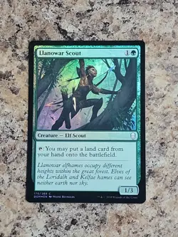 Llanowar Scout FOIL Dominaria NM Green Common MAGIC GATHERING CARD Unplayed - Image 1