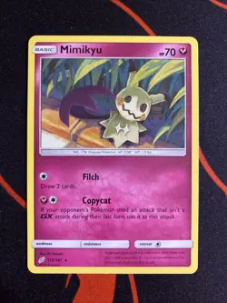 Mimikyu 112/181 2019 Sun & Moon Team Up Pokemon Card TCG Non Holo Rare - Nm - Image 1