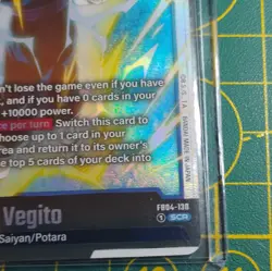 Bandai Dragon Ball Super Card Game Vegito SCR Foil Permanent 6 40000 FB04-130 EN - Image 5
